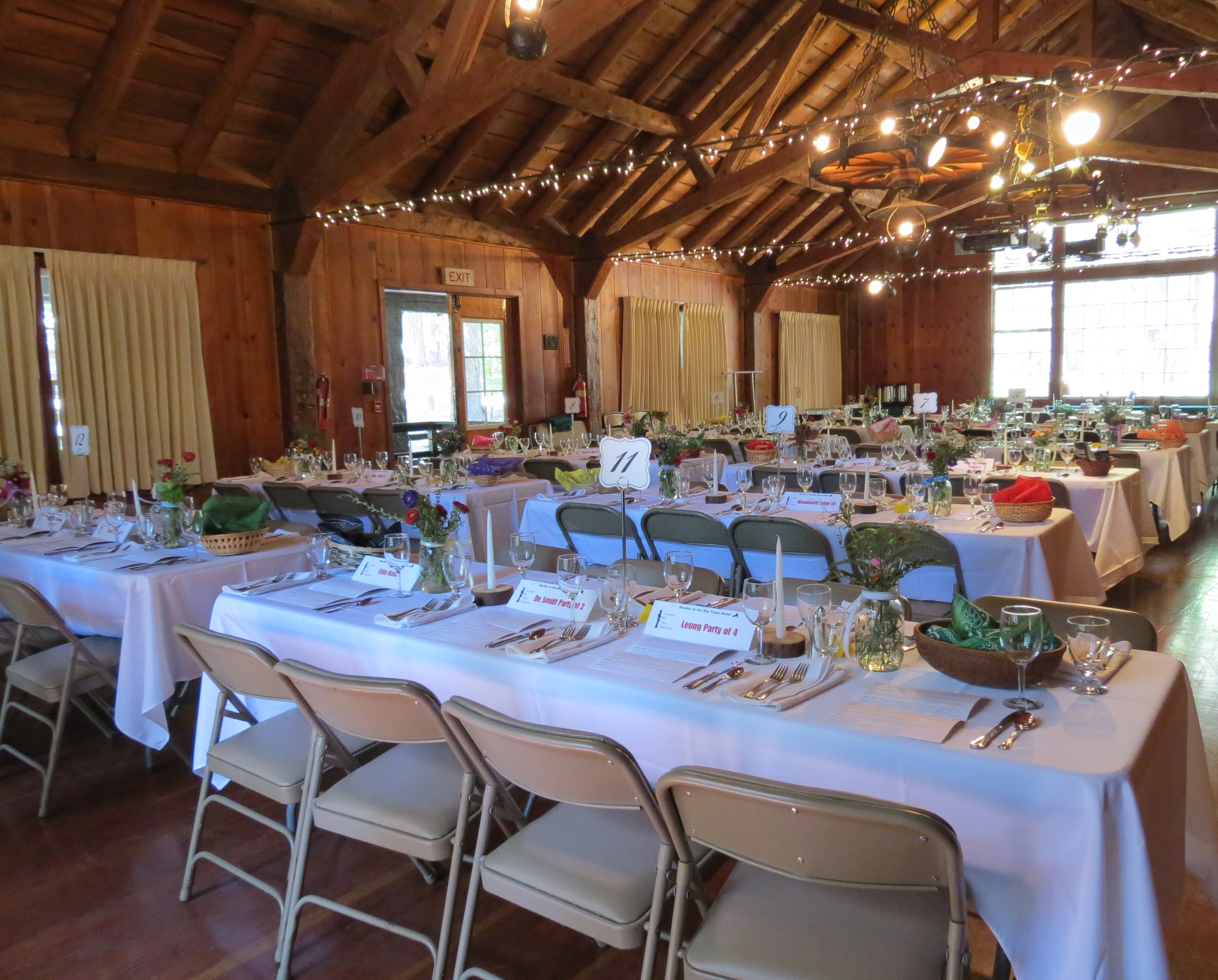 Photo of wedding table inside Jack Knight Hall 